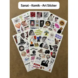 Sanat - Komik - Art - Mental Sticker Seti, Laptop, Notebook, Bullet Journal, Tablet, Defter, Etiket