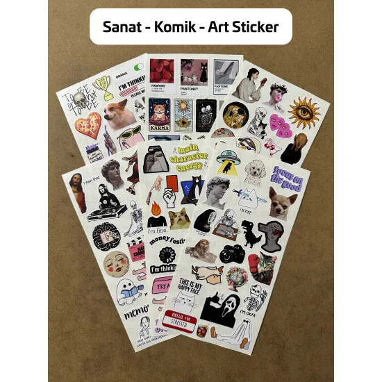 Sanat - Komik - Art - Mental Sticker Seti, Laptop, Notebook, Bullet Journal, Tablet, Defter, Etiket Sanat - Komik - Art - Mental Sticker Seti, Laptop, Notebook, Bullet Journal, Tablet, Defter, Etiket