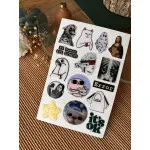 Sanat Premium 3D Görünümlü Göz Alıcı Parlak Kabartmalı Sticker Seti - Telefon Kılıfı Süsü, Etiket P1