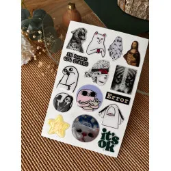 Sanat Premium 3D Görünümlü Göz Alıcı Parlak Kabartmalı Sticker Seti - Telefon Kılıfı Süsü, Etiket P1