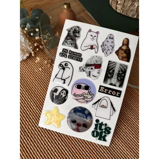 Sanat Premium 3D Görünümlü Göz Alıcı Parlak Kabartmalı Sticker Seti - Telefon Kılıfı Süsü, Etiket P1 Sanat Premium 3D Görünümlü Göz Alıcı Parlak Kabartmalı Sticker Seti - Telefon Kılıfı Süsü, Etiket P1
