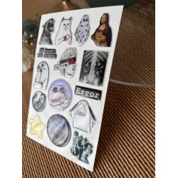 Sanat Premium 3D Görünümlü Göz Alıcı Parlak Kabartmalı Sticker Seti - Telefon Kılıfı Süsü, Etiket P1