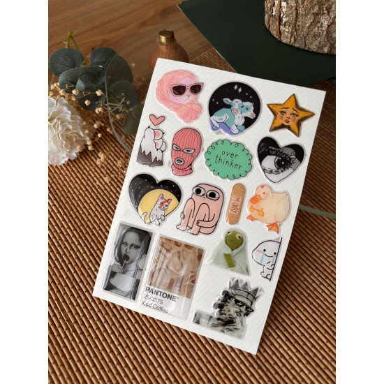 Sanat Premium 3D Görünümlü Göz Alıcı Parlak Kabartmalı Sticker Seti - Telefon Kılıfı Süsü, Etiket P2 Sanat Premium 3D Görünümlü Göz Alıcı Parlak Kabartmalı Sticker Seti - Telefon Kılıfı Süsü, Etiket P2