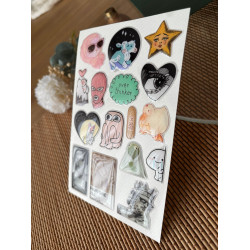 Sanat Premium 3D Görünümlü Göz Alıcı Parlak Kabartmalı Sticker Seti - Telefon Kılıfı Süsü, Etiket P2