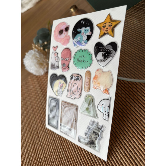 Sanat Premium 3D Görünümlü Göz Alıcı Parlak Kabartmalı Sticker Seti - Telefon Kılıfı Süsü, Etiket P2 Sanat Premium 3D Görünümlü Göz Alıcı Parlak Kabartmalı Sticker Seti - Telefon Kılıfı Süsü, Etiket P2