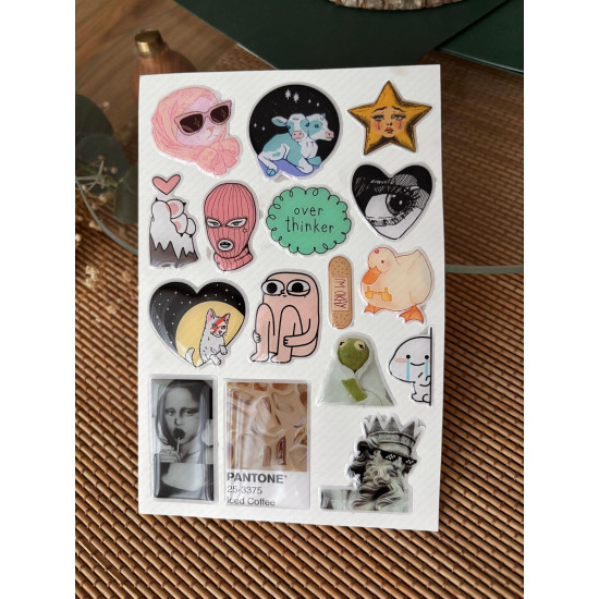 Sanat Premium 3D Görünümlü Göz Alıcı Parlak Kabartmalı Sticker Seti - Telefon Kılıfı Süsü, Etiket P2 Sanat Premium 3D Görünümlü Göz Alıcı Parlak Kabartmalı Sticker Seti - Telefon Kılıfı Süsü, Etiket P2