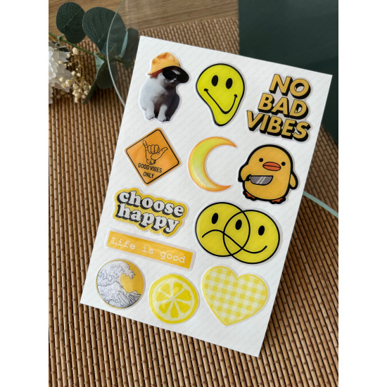 Sarı Premium 3D Görünümlü Göz Alıcı Parlak Kabartmalı Sticker Seti - Telefon Kılıfı Süsü, Etiket Sarı Premium 3D Görünümlü Göz Alıcı Parlak Kabartmalı Sticker Seti - Telefon Kılıfı Süsü, Etiket