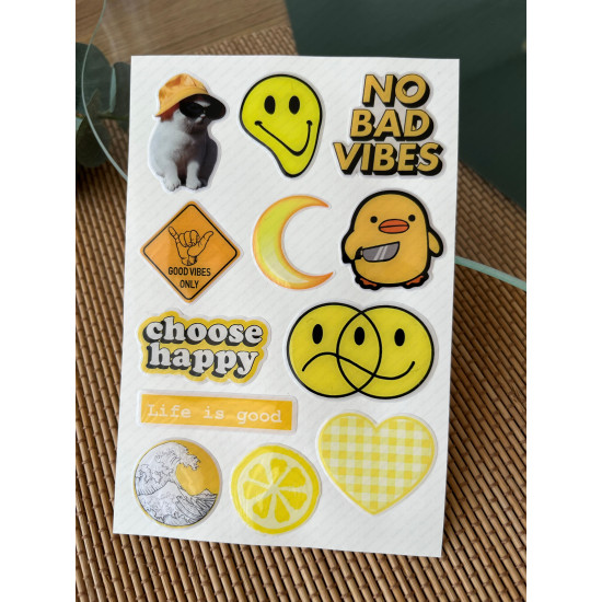 Sarı Premium 3D Görünümlü Göz Alıcı Parlak Kabartmalı Sticker Seti - Telefon Kılıfı Süsü, Etiket Sarı Premium 3D Görünümlü Göz Alıcı Parlak Kabartmalı Sticker Seti - Telefon Kılıfı Süsü, Etiket