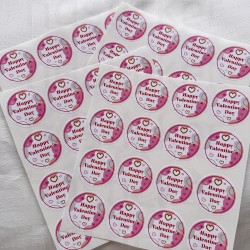 Sevgililer Günü Valentine's Day Paketleme Ambalaj Temalı Sticker Seti Etiket 64 Adet 4 CM Paket 1