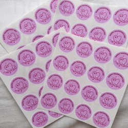 Sevgililer Günü Valentine's Day Paketleme Ambalaj Temalı Sticker Seti Etiket 64 Adet 4 CM Paket 2
