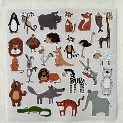 Sevimli Hayvanlar Cute Sweet Hayvan Eğitici Ajanda Safari Temalı Laptop Notebook Etiket Sticker Seti