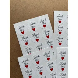 Thank You Sticker 126 Adet 3 Cm Kargo Ambalaj Etiketi Hediyelik Paketleme İşletme Firma Süsü