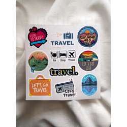 Travel Seyahat Temalı Laptop Notebook Tablet Etiket Sticker Set P1