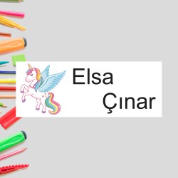 Unicorn İsme Özel Okul Etiketi Kalem Defter Etiketi İsim Yazılabilen Sticker Etiket 180 Adet