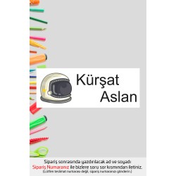 Uzay Space İsme Özel Okul Etiketi Kalem Defter Etiketi İsim Yazılabilen Sticker Etiket 180 Adet