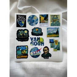 Van Gogh Temalı Laptop Notebook Tablet Sticker Set P2