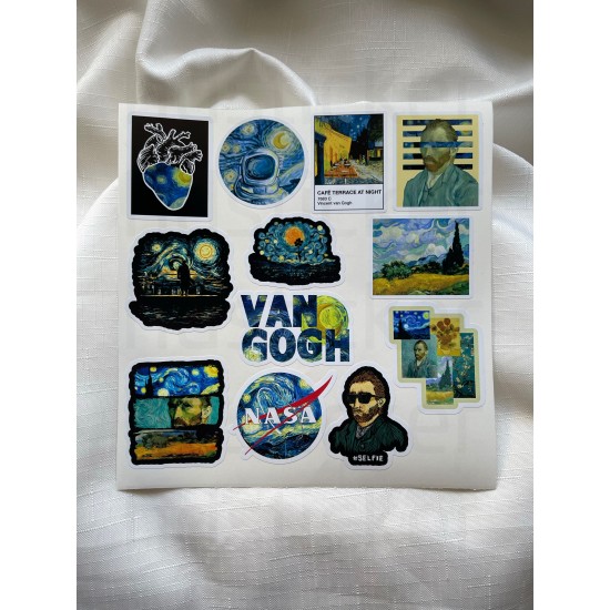 Van Gogh Temalı Laptop Notebook Tablet Sticker Set P2