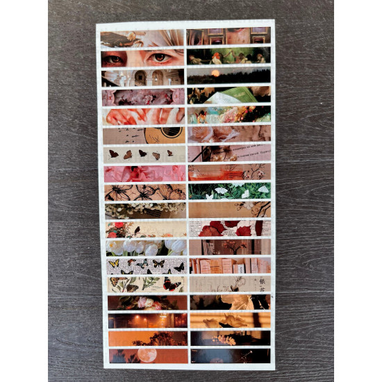 Vintage Washi Tape Sticker Seti - Defter, Ajanda, Bullet Journal ve Scrapbook İçin Retro Etiket Seti