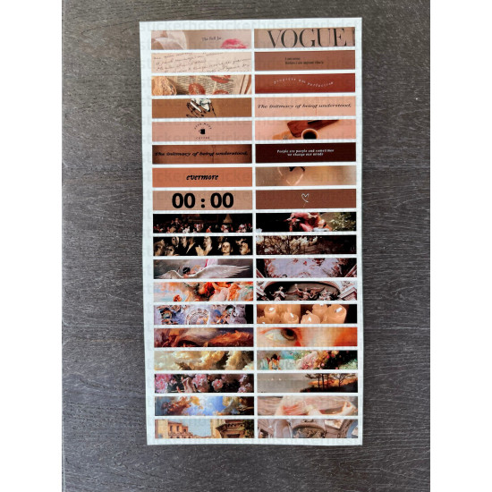 Vintage Washi Tape Sticker Seti - Defter, Ajanda, Bullet Journal ve Scrapbook İçin Retro Etiket Seti