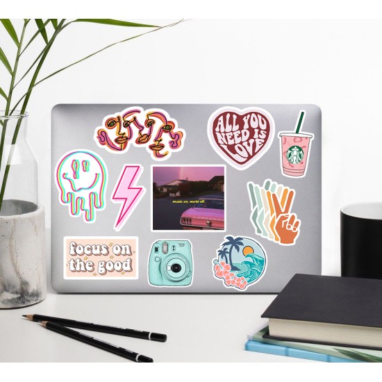 Vsco Temalı Sanat Laptop Notebook Tablet Etiket Sticker Set P1
