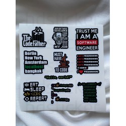 Yazılım & Yazılımcı Software Developer Laptop Notebook Tablet Etiket Sticker Set P41