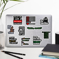 Yazılım & Yazılımcı Laptop Notebook Tablet Etiket Sticker Set P41