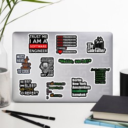 Yazılım & Yazılımcı Software Developer Laptop Notebook Tablet Etiket Sticker Set P41