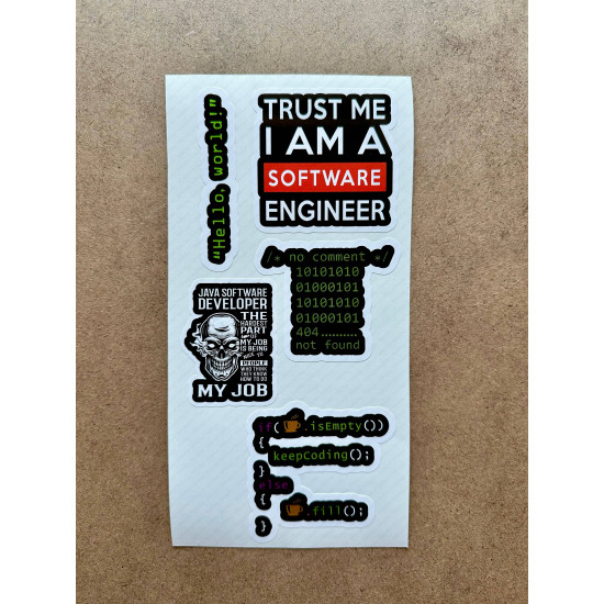 Yazılım & Yazılımcı Software Developer Laptop Notebook Tablet Etiket Sticker Set P41
