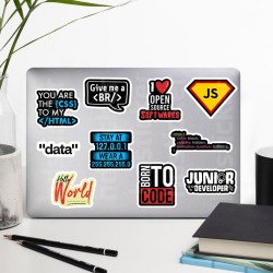 Yazılım & Yazılımcı Software Developer Laptop Notebook Tablet Etiket Sticker Set P45