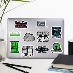 Yazılım & Yazılımcı Software Developer Laptop Notebook Tablet Etiket Sticker Set P46