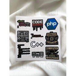 Yazılım & Yazılımcı Laptop Notebook Tablet Etiket Sticker Set P47
