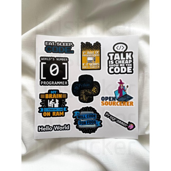 Yazılım & Yazılımcı Software Developer Laptop Notebook Tablet Etiket Sticker Set P48