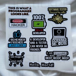 Yazılım & Yazılımcı Software Developer Laptop Notebook Tablet Etiket Sticker Set P49