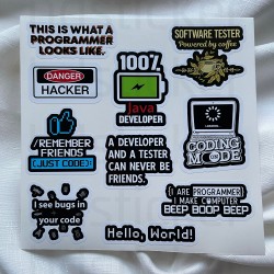 Yazılım & Yazılımcı Laptop Notebook Tablet Etiket Sticker Set P49