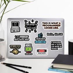 Yazılım & Yazılımcı Software Developer Laptop Notebook Tablet Etiket Sticker Set P49