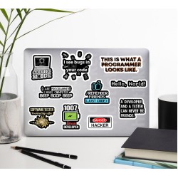 Yazılım & Yazılımcı Software Developer Laptop Notebook Tablet Etiket Sticker Set P49