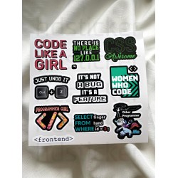 Yazılım & Yazılımcı Laptop Notebook Tablet Etiket Sticker Set P50