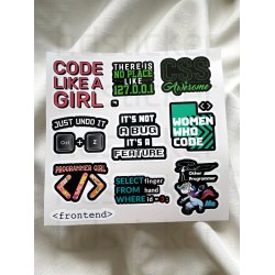 Yazılım & Yazılımcı Software Developer Laptop Notebook Tablet Etiket Sticker Set P50