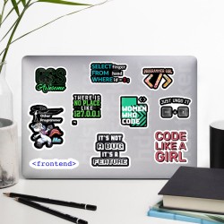 Yazılım & Yazılımcı Software Developer Laptop Notebook Tablet Etiket Sticker Set P50