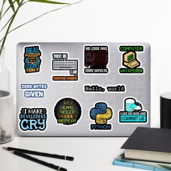 Yazılım & Yazılımcı Software Developer Laptop Notebook Tablet Etiket Sticker Set P51