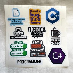 Yazılım & Yazılımcı Laptop Notebook Tablet Etiket Sticker Set P52