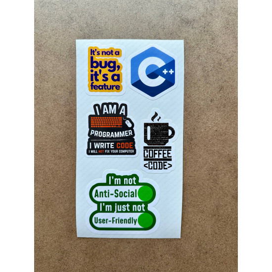 Yazılım & Yazılımcı Software Developer Laptop Notebook Tablet Etiket Sticker Set P52