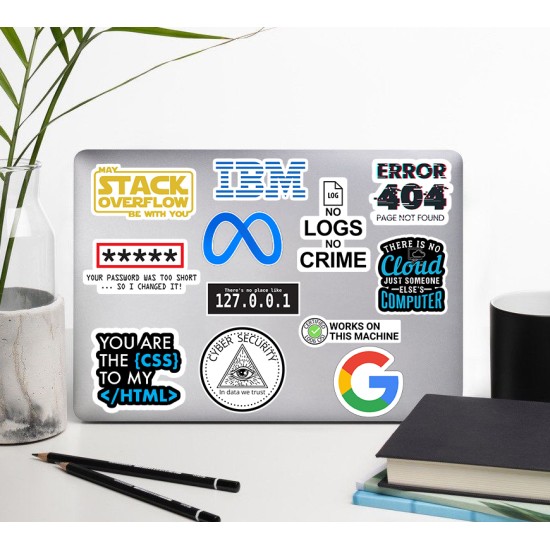 Yazılım & Yazılımcı Software Developer Laptop Notebook Tablet Etiket Sticker Set P53