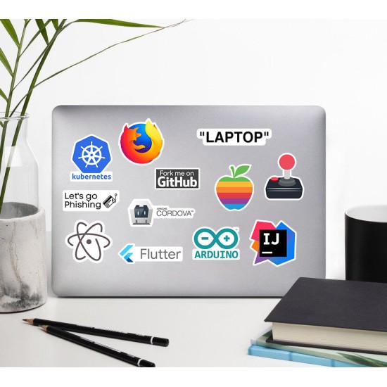 Yazılım & Yazılımcı Software Developer Laptop Notebook Tablet Etiket Sticker P14