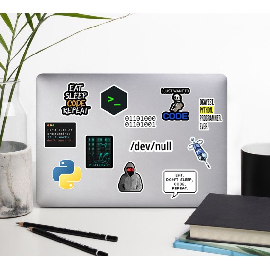 Yazılım & Yazılımcı Software Developer Laptop Notebook Tablet Etiket Sticker P19