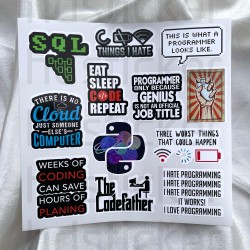 Yazılım & Yazılımcı Software Developer Laptop Notebook Tablet Etiket Sticker P21