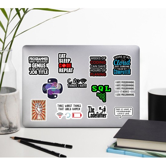 Yazılım & Yazılımcı Software Developer Laptop Notebook Tablet Etiket Sticker P21