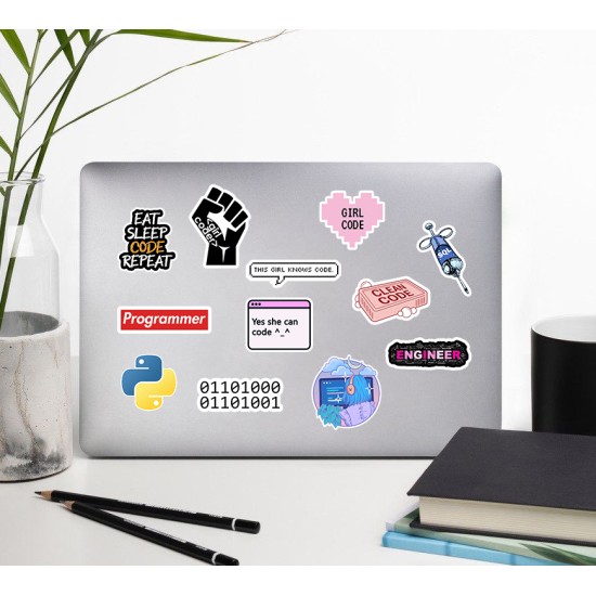 Yazılım & Yazılımcı Software Developer Laptop Notebook Tablet Etiket Sticker P22