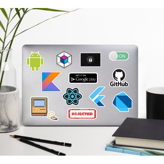 Yazılım & Yazılımcı Software Developer Laptop Notebook Tablet Etiket Sticker P33