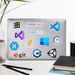 Yazılım & Yazılımcı Software Developer Laptop Notebook Tablet Etiket Sticker P34